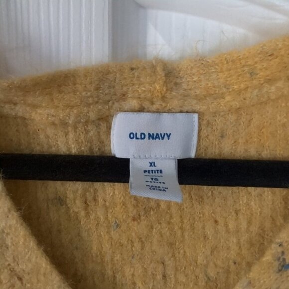 Old Navy Speckled Marled Vintage Style Mustard V-Neck Sweater XL - Picture 5 of 8